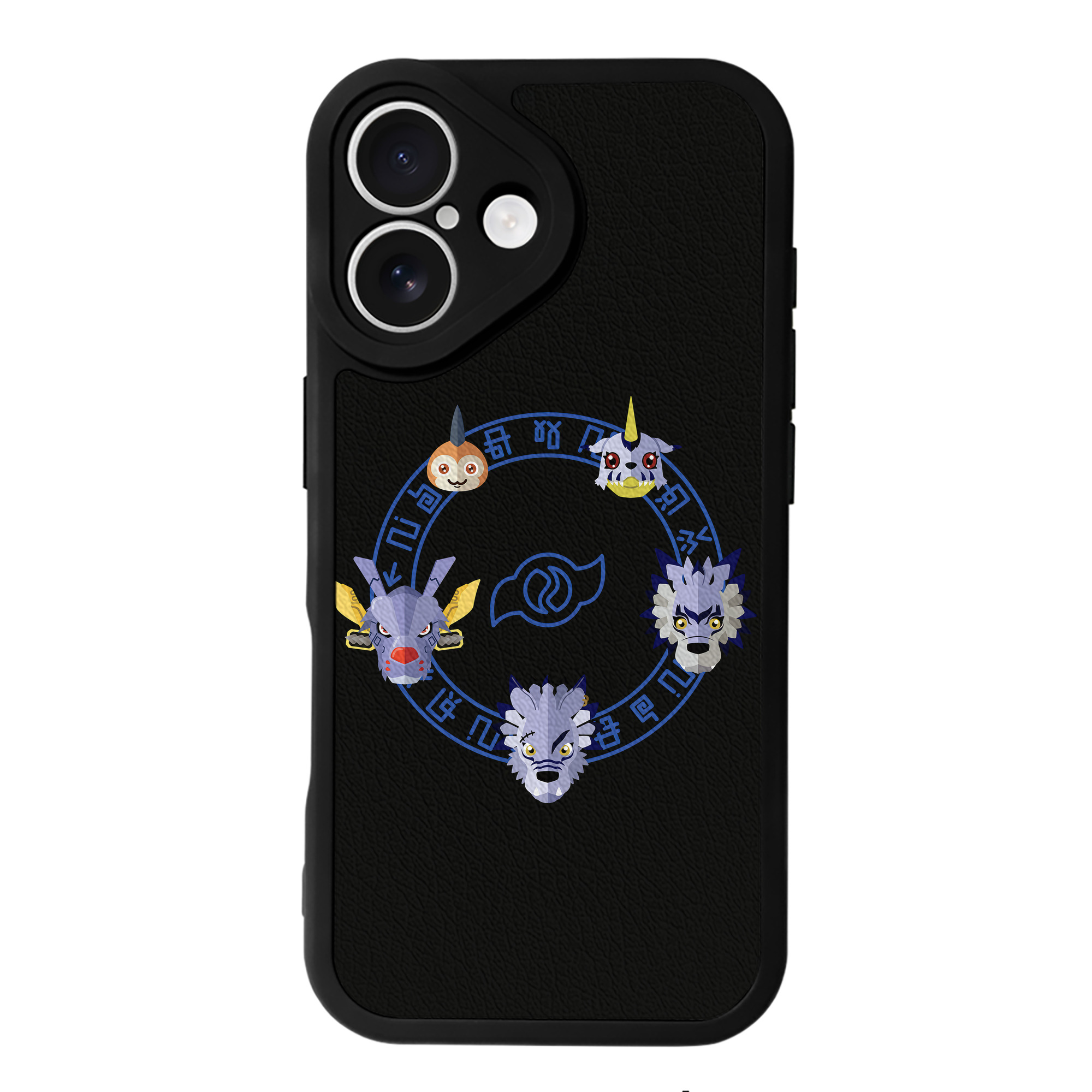 （画像用） Digimon デジタルモンスター/デジモン 【iPhone 16シリーズ対応】シリコンスマホケース（レザー調） 材質：シリコン